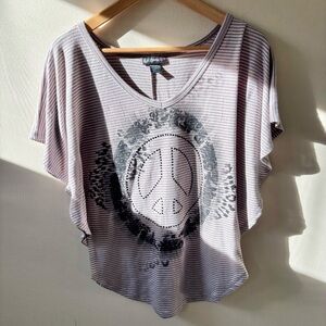 Self Esteem Y2K Peace Sign Top